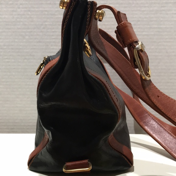 MARINO ORLANDI Black/ Brown Shoulder Leather Bag - Picture 7 of 13